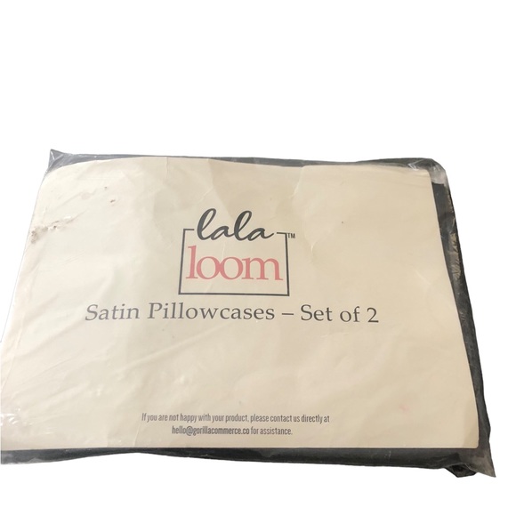lala loom Bedding Lala Loom Satin Set Of 2 Pillowcases Charcoal